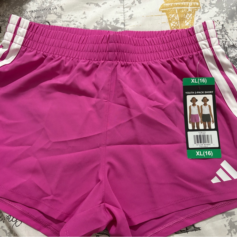 Adidas Youth Magenta Shorts